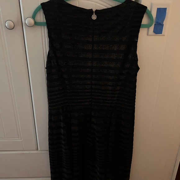 Tommy Hilfiger Black Textured Dress, Sleeveless, EUC, Zipper Back, Pleated Lined - Picture 2 of 9